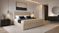 Naples Sand - Windsor Chesterfield Luxury Scroll Bed Frame