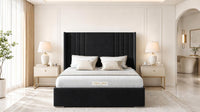 Naples Black - Harrogate Gallery Luxury Winged Upholstered Bed Frame