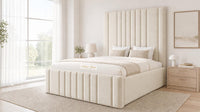 Naples Cream - Knightsbridge Imperial Luxury Panelled Ottoman Storage Bed