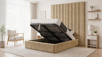 Crushed Velvet Gold - Grosvenor Grand Channel Luxury Ottoman Storage Bed