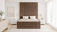 Naples Mink - Mayfair Grand Fluted Luxury Upholstered Bed Frame