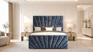 Crushed Velvet Denim Blue