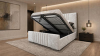 Crushed Velvet White - Belgravia Luxury Ottoman Storage Bed – Premium Upholstered Gas Lift Bed Frame
