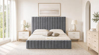 Naples Slate Grey - Carlton Channel Luxury Ottoman Storage Bed