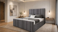 Naples Slate Grey - Valentina Linear Luxury Upholstered Bed Frame