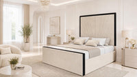 Naples Cream - Gatsby Sunray Luxury Art Deco Upholstered Bed Frame