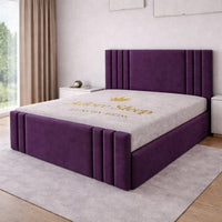 Naples Purple - Astoria Luxe Luxury Vertical Panelled Upholstered Bed Frame