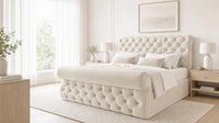 Naples Cream - Windsor Chesterfield Luxury Scroll Bed Frame