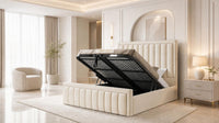 Naples Cream - Buckingham Tailored Luxury Panelled Ottoman Storage Bed