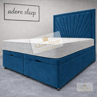 Naples Blue - Aurelia Regent Luxury Upholstered Ottoman Divan Bed Frame with Storage