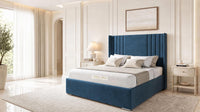 Naples Blue - Harrogate Gallery Luxury Winged Upholstered Bed Frame