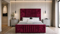 Crushed Velvet Aubergine - Belgravia Luxury Ottoman Storage Bed – Premium Upholstered Gas Lift Bed Frame