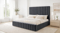 Naples Charcoal - Carlton Channel Luxury Ottoman Storage Bed