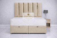 Naples Cream - Celestine Luxe Ottoman Divan Bed Frame – Luxury Panelled Upholstered Bed