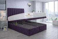 Naples Purple - Regency Lined Panel Luxury Solid Ottoman Storage Bed Frame