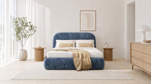 Crushed Velvet Denim Blue