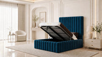 Naples Blue - Dorchester Wraparound Luxury Channelled Ottoman Storage Bed
