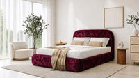 Crushed Velvet Aubergine - Ellington Curve Luxury Upholstered Ottoman Storage Bed
