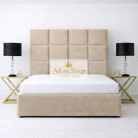 Naples Beige - Kensington Royale Luxury Ottoman Divan Storage Bed Frame – Premium Panelled Headboard