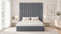 Naples Slate Grey - Grosvenor Grand Channel Luxury Ottoman Storage Bed