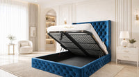 Naples Blue - Claridge Chesterfield Luxury Deep-Button Ottoman Storage Bed