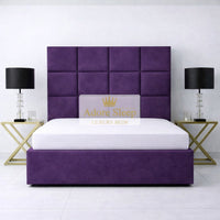 Naples Purple - Kensington Royale Luxury Ottoman Divan Storage Bed Frame – Premium Panelled Headboard