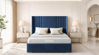 Naples Blue - Harrogate Gallery Luxury Winged Upholstered Bed Frame