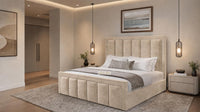 Naples Beige - Belgravia Regent Luxury Panelled Ottoman Storage Bed