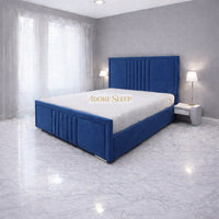 Naples Blue - Riviera Maison Luxury Panelled Upholstered Bed Frame