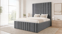 Naples Slate Grey - Knightsbridge Imperial Luxury Panelled Ottoman Storage Bed