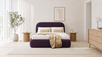 Naples Purple - Ellington Curve Luxury Upholstered Ottoman Storage Bed