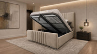 Naples Cream - Belgravia Luxury Ottoman Storage Bed – Premium Upholstered Gas Lift Bed Frame