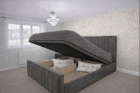 Naples Slate Grey - Kensington Prestige Ottoman Divan Upholstered Bed Frame