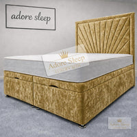 Crushed Velvet Gold - Aurelia Regent Luxury Upholstered Ottoman Divan Bed Frame with Storage