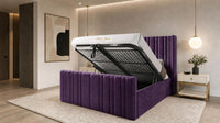 Naples Purple - Kensington Fluted Luxury Ottoman Storage Bed