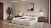 Naples Cream - Aurelius Cloud Luxury Upholstered Ottoman Storage Bed