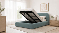 Plush Velvet Duck Egg - Ellington Curve Luxury Upholstered Ottoman Storage Bed