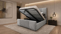 Naples Silver - Belgravia Luxury Ottoman Storage Bed – Premium Upholstered Gas Lift Bed Frame