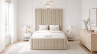 Naples Beige - Knightsbridge Imperial Luxury Panelled Ottoman Storage Bed