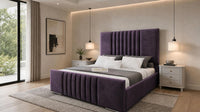 Naples Purple - Belgravia Luxury Ottoman Storage Bed – Premium Upholstered Gas Lift Bed Frame
