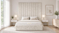 Crushed Velvet Cream - Grosvenor Grand Channel Luxury Ottoman Storage Bed