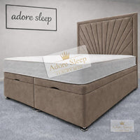Naples Mink - Aurelia Regent Luxury Upholstered Ottoman Divan Bed Frame with Storage
