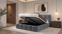 Naples Slate Grey - Aurelius Cloud Luxury Upholstered Ottoman Storage Bed