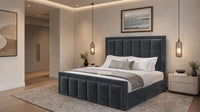 Naples Charcoal - Belgravia Regent Luxury Panelled Ottoman Storage Bed