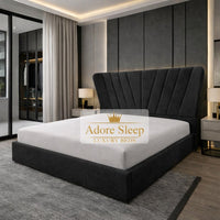 Naples Charcoal - Aurelia Fancrest Luxury Upholstered Bed