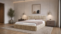 Crushed Velvet Gold - Aurelius Cloud Luxury Upholstered Ottoman Storage Bed