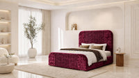 Crushed Velvet Aubergine - Beaumont Arc Luxury Ribbed Ottoman Storage Bed