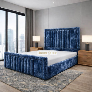 Crushed Velvet Denim Blue