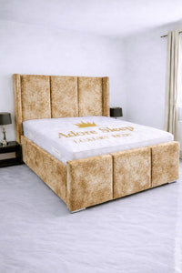Crushed Velvet Gold - Aurelia Grand Luxe Upholstered Bed Frame