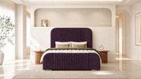 Naples Purple - Beaumont Arc Luxury Ribbed Ottoman Storage Bed